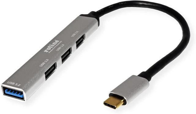 Alt view image 2 of 3 - ROLINE USB 3.2 Gen 1, 4X Hub, Type C Connection Cable