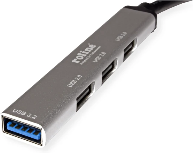 Alt view image 3 of 3 - ROLINE USB 3.2 Gen 1, 4X Hub, Type C Connection Cable