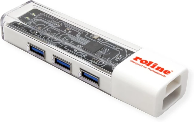 Alt view image 2 of 7 - ROLINE Mobile USB 3.2 Gen 1 Hub, 4-Way, Type A+C Connection Cable
