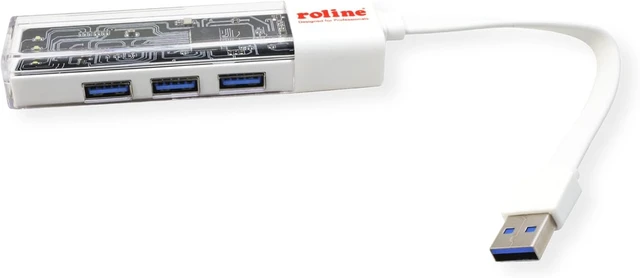 Alt view image 4 of 7 - ROLINE Mobile USB 3.2 Gen 1 Hub, 4-Way, Type A+C Connection Cable