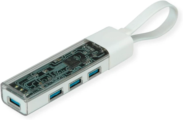 Alt view image 7 of 7 - ROLINE Mobile USB 3.2 Gen 1 Hub, 4-Way, Type A+C Connection Cable