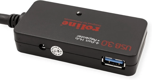Alt view image 4 of 4 - ROLINE USB 3.2 Gen 1 4-Port Hub with Repeater 10 m Black