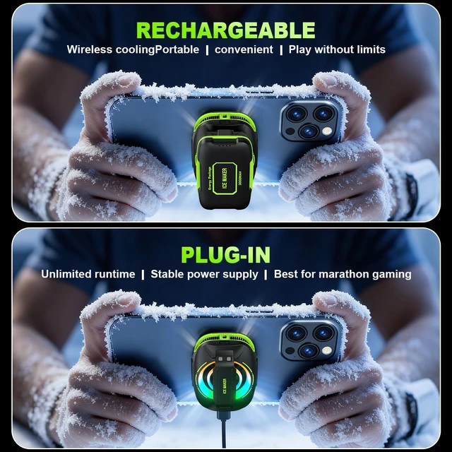 Alt view image 4 of 7 - Cell Phone Cooler for Gaming, Magnetic Portable Rechargeable Battery Mobile Phones Radiator with RGB Lights for iPhone Series, iPad Pro, Tablet, TikTok Live