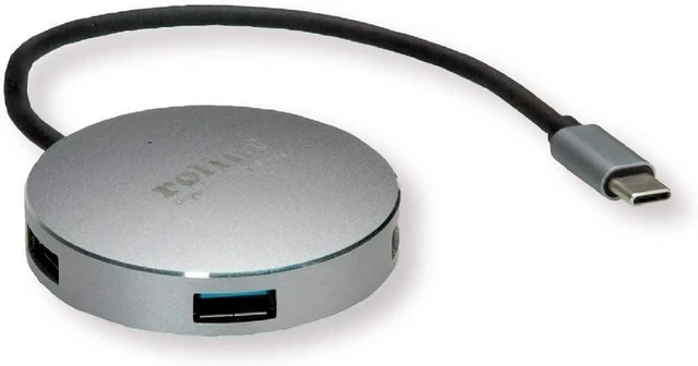 Main image of ROLINE USB 3.2 Gen 1 Hub, Round, 4 Way, Type C Connection Cable