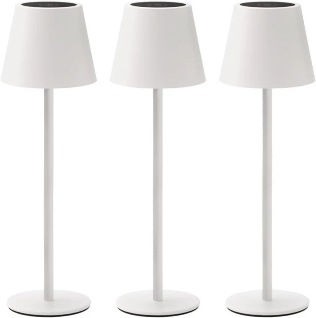 Main image of 3 Pack Cordless Table Lamp, Portable Battery Operated Lamp with 3 Color Temps and Stepless Dimming, Rechargeable Table Lamp for Dinner, Desk, Cafe, Outdoor (White)