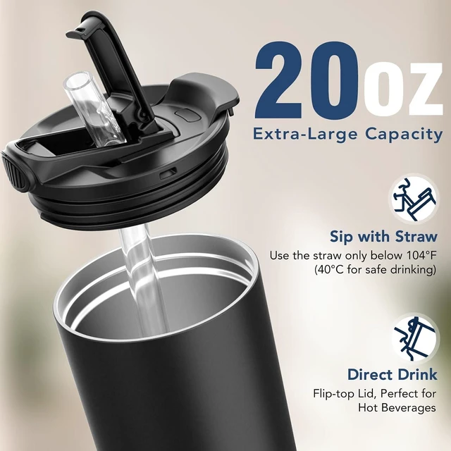 Alt view image 4 of 7 - Temperature Control Heated Travel Mug Smart Self Heating Coffee Mug 20 Oz App Controlled LED Display coffee serving sets mug kept at a constant temperature for 4-10 hours (Black, 20 oz)