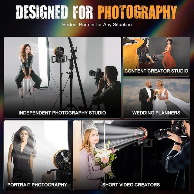 Alt view image 2 of 6 - Portable Photography Fan Blower,Powerful Wind Stage Effect with 10 Level Adjustable Wind,for Fashion Portrait Photo Shooting,Weddings,Photography Teams,Outdoor Events,Creators,Including Batteries