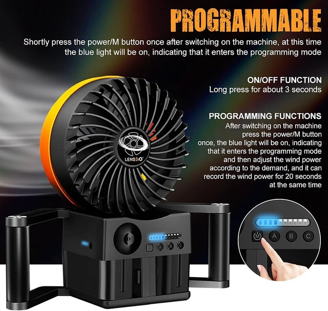 Alt view image 5 of 6 - Portable Photography Fan Blower,Powerful Wind Stage Effect with 10 Level Adjustable Wind,for Fashion Portrait Photo Shooting,Weddings,Photography Teams,Outdoor Events,Creators,Including Batteries