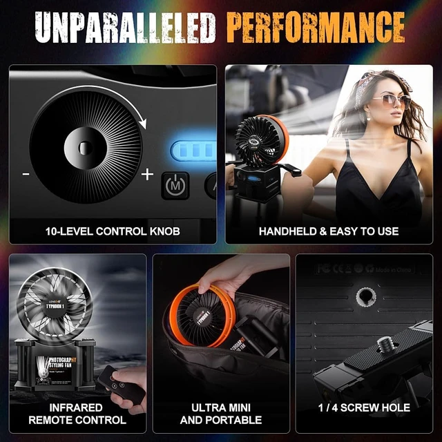 Alt view image 6 of 6 - Portable Photography Fan Blower,Powerful Wind Stage Effect with 10 Level Adjustable Wind,for Fashion Portrait Photo Shooting,Weddings,Photography Teams,Outdoor Events,Creators,Including Batteries