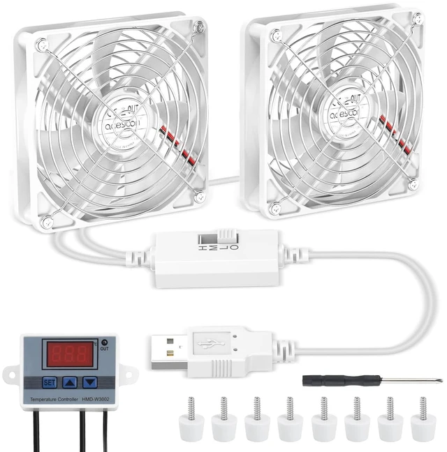 Main image of aceyoon Dual-Row 120mm USB Fan, High Speed 5V USB Port Heatsink Cooling Fan