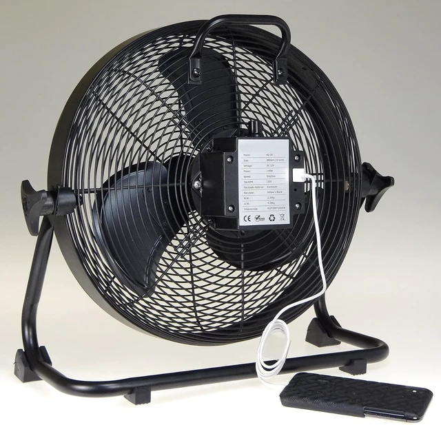 Alt view image 3 of 4 - HydroMist Cool N Go Portable Rechargeable Outdoor Fan, 12 Inch, Black