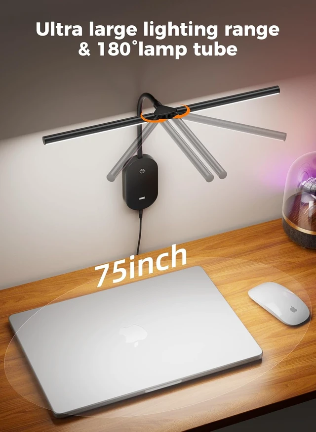 Alt view image 4 of 7 - deeloop Wall Reading Light, Dual LED Bars, USB Port, Touch Dimming