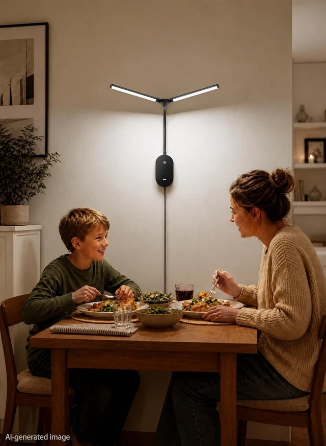 Alt view image 6 of 7 - deeloop Wall Reading Light, Dual LED Bars, USB Port, Touch Dimming