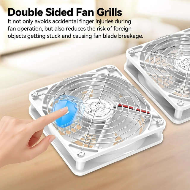 Alt view image 3 of 7 - aceyoon Dual-Row 120mm USB Fan, High Speed 5V USB Port Heatsink Cooling Fan