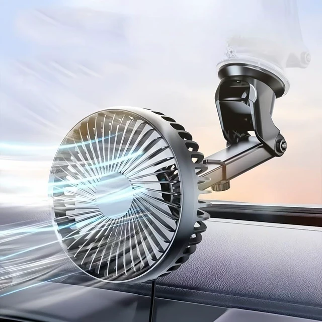 Alt view image 3 of 6 - USB Car Fan for Dodge Viper ZB coupe, USB Desk Fan Mini Portable Fans Car Cooling Fan 360° Rotatable 3 Speeds Air Circulation Fan,B
