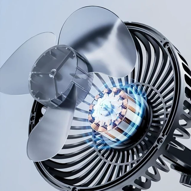 Alt view image 6 of 6 - USB Car Fan for Chevrolet, USB Desk Fan Mini Portable Fans Car Cooling Fan 360° Rotatable 3 Speeds Air Circulation Fan,D