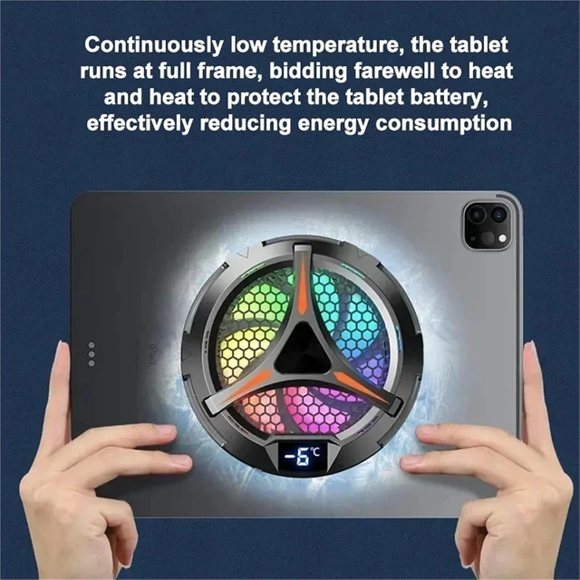 Alt view image 3 of 4 - X42 Magnetic Semiconductor Game Cooler with Display Fast Cooling Fan Radiator for Tablet Universal Cool Heat Sink