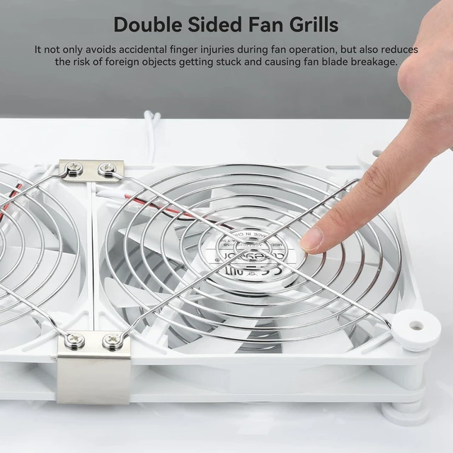 Alt view image 2 of 7 - aceyoon Double 140mm USB Cooling Fan with Digital Temp Control 5V PC Fan