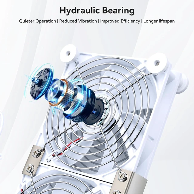 Alt view image 3 of 7 - aceyoon Double 140mm USB Cooling Fan with Digital Temp Control 5V PC Fan