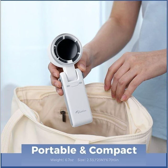 Alt view image 7 of 7 - USB charging portable fan handheld folding high-speed turbo fan hanging neck outdoor violent wind 180 degree desktop portable (Dark grey)