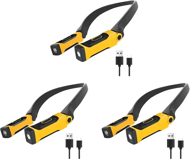 Main image of 3X Rechargeable USB Reading Lamp Neck Book Light, 2 Brightness Levels, Bendable Arms for Reading, Camping, Repairing