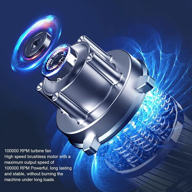 Alt view image 3 of 7 - Handheld Fan, Powerful Mini Portable USB Rechargeable Turbine Bladeless Fan with Strong Wind for Outdoor, Indoor, Car, Travel, Camping, Office, Beach, Home, Personal Use