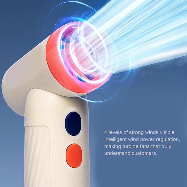 Alt view image 2 of 7 - Handheld Fan, Powerful Mini Portable USB Rechargeable Turbine Bladeless Fan with Strong Wind for Outdoor, Indoor, Car, Travel, Camping, Office, Beach, Home, Personal Use
