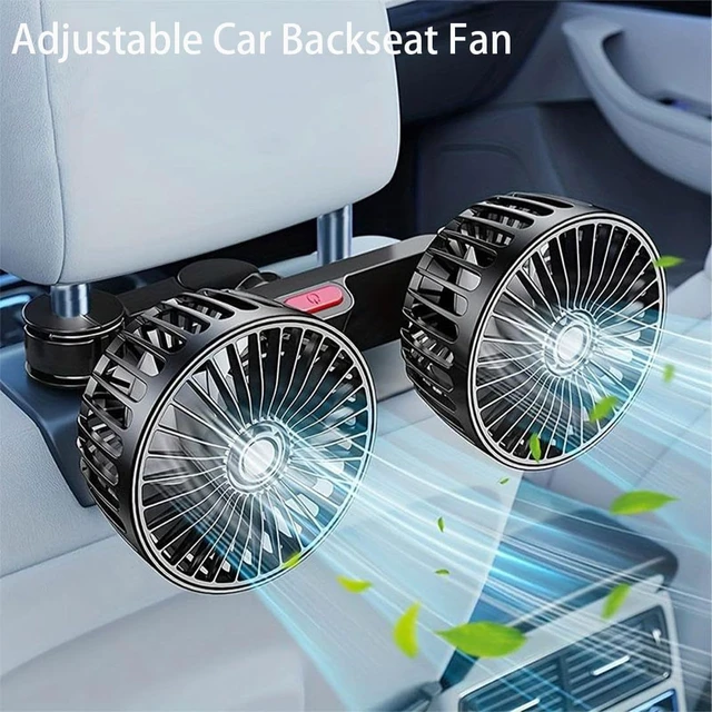 Alt view image 2 of 7 - Adjustable Car Backseat Fan, 2024 New Car Fan, Dual Head USB Car Seat Fan, 360° Rotatable 3 Speeds Air Circulation Fan for Baby, USB Car Headrest Fan for Front Rear Seat for All Cars (2Pcs)