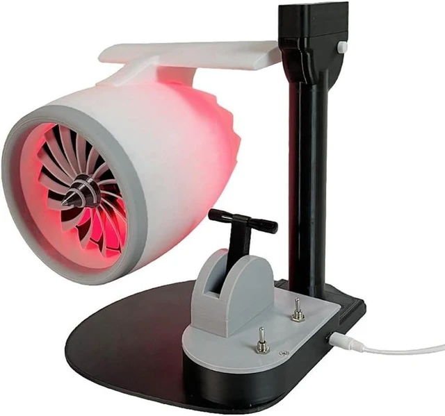 Alt view image 4 of 6 - Desktop Jet Fan Turbofan USB Fan Turbofan Engine Shape 3D Printing Turbofan Engine Model Toy