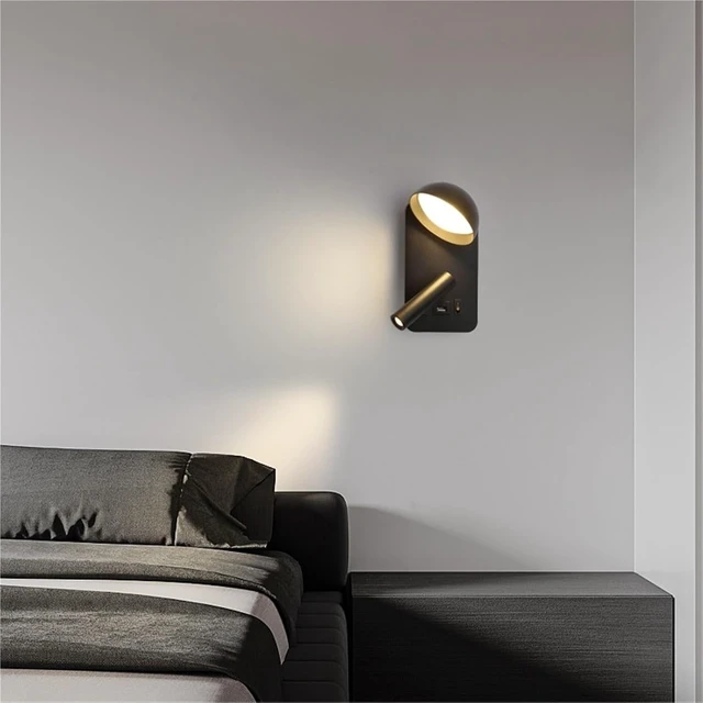 Alt view image 4 of 4 - Wall Lamp, Type-C Rotating Surface Mounted Reading Wall Light Lamp