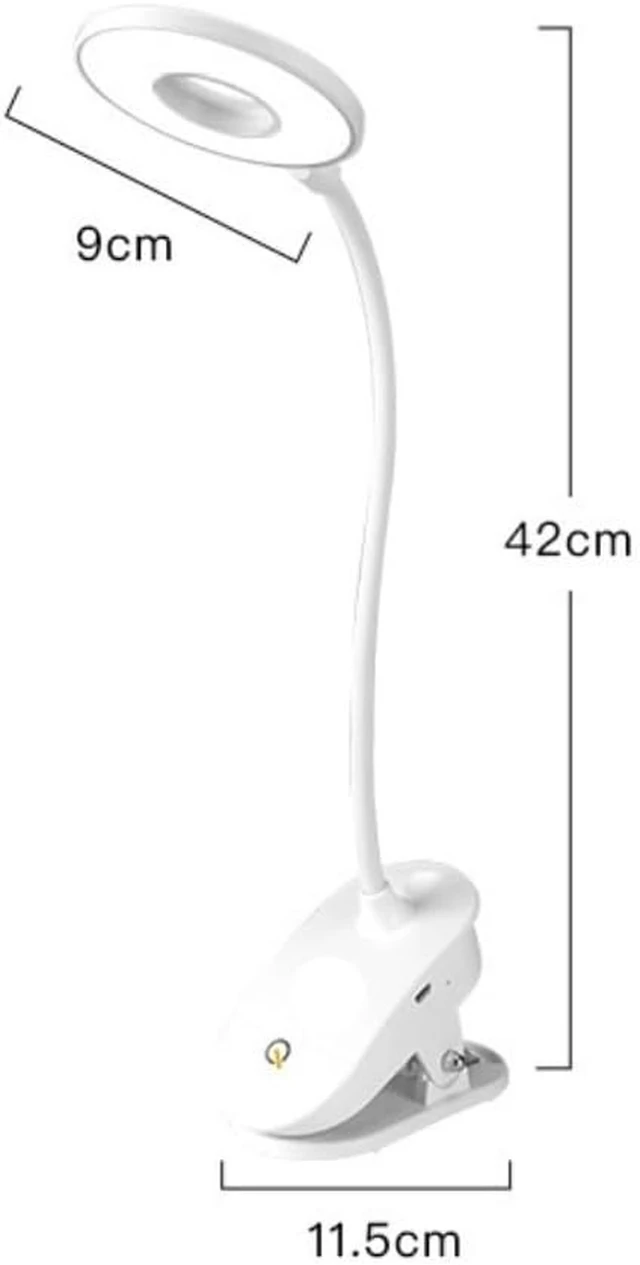 Alt view image 5 of 5 - Rechargeable LED Clip Lamp with Ring Light for Eye-Caring Study