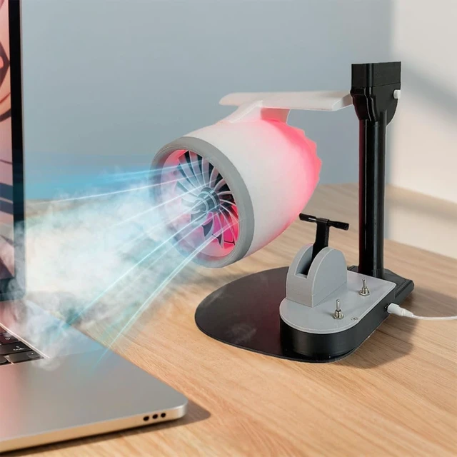 Alt view image 4 of 7 - Creative Desktop Turbofan with Humidifier & Light Engine JetFan 3D Printed