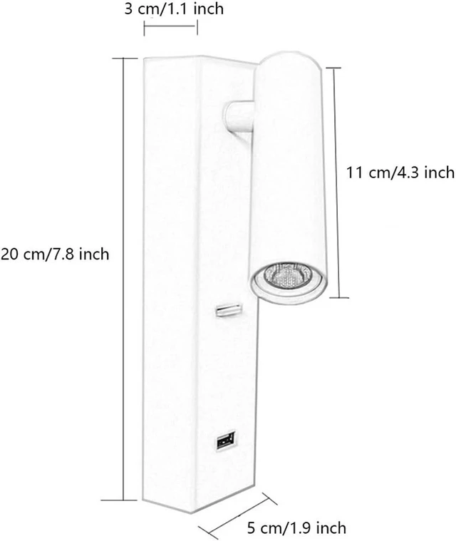 Alt view image 2 of 7 - Rotatable USB Ceramic Ball Reading Wall Lamp(Black)