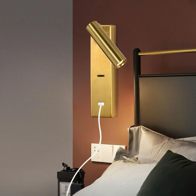 Alt view image 4 of 7 - Rotatable USB Ceramic Ball Reading Wall Lamp(Black)
