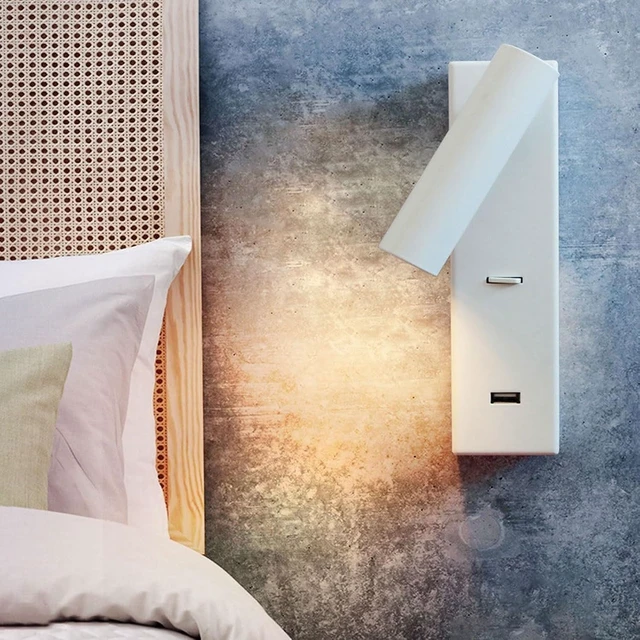 Alt view image 6 of 7 - Rotatable USB Ceramic Ball Reading Wall Lamp(Black)