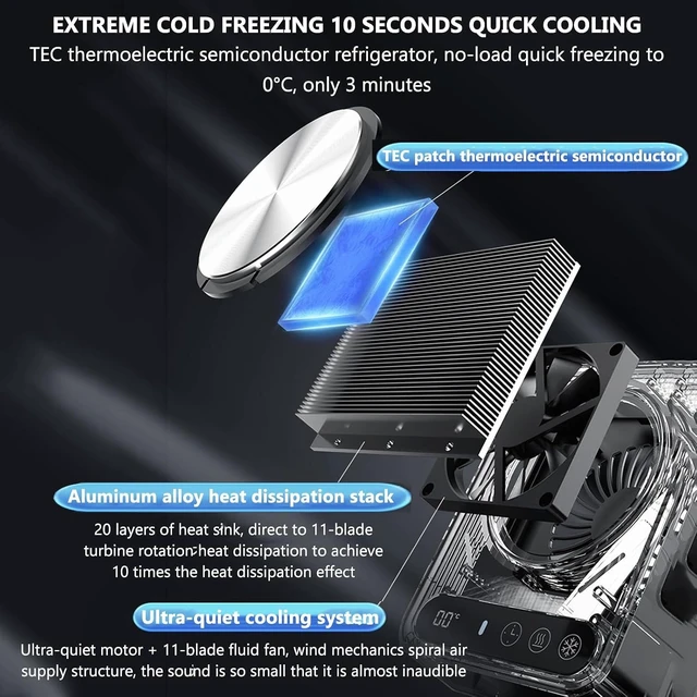 Alt view image 6 of 7 - Dual-Use USB Heating and Cooling Coaster,10s Rapid Chill,50°/70° Adjustable Warmth,18-Hour Timer,Gift for Men and Women