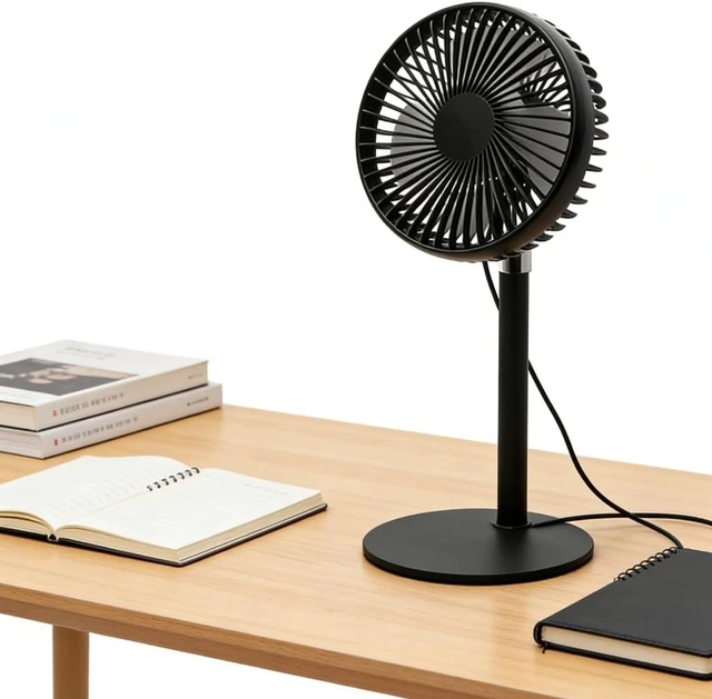 Alt view image 2 of 7 - Compact USB Desktop Fan 3 Speed Adjustable Height 33-46.5cm For Home