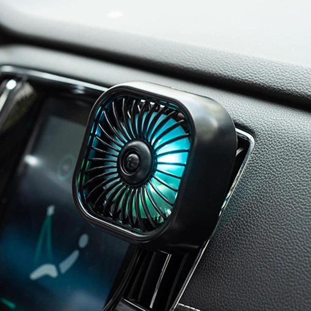 Alt view image 2 of 7 - Car Fan USB Powered with Fixed Clip Mini Soft Airflow Mini (Black)