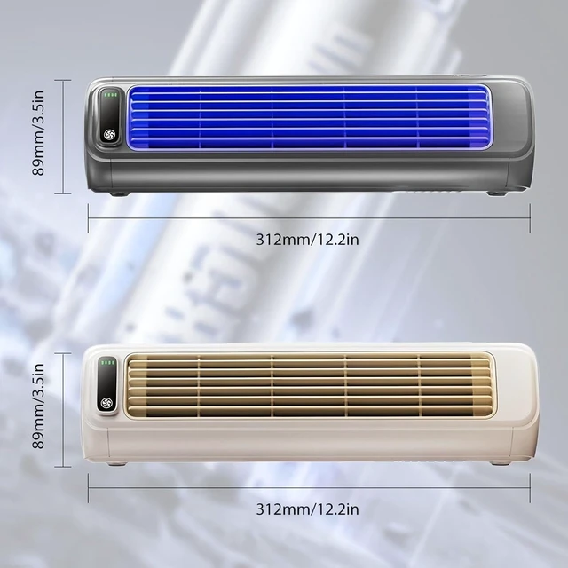 Alt view image 3 of 7 - Portable AC Fan with Evaporative Cooling - Rechargeable Battery Tower Fan, Ultra Quiet 3-Speed Personal Air Conditioner for Desk, Bedroom, Kitchen (White)