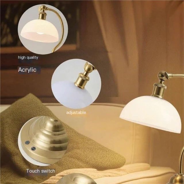 Alt view image 4 of 5 - American Retro Touch Lamp - Dimmable Eye-Caring Reading Light