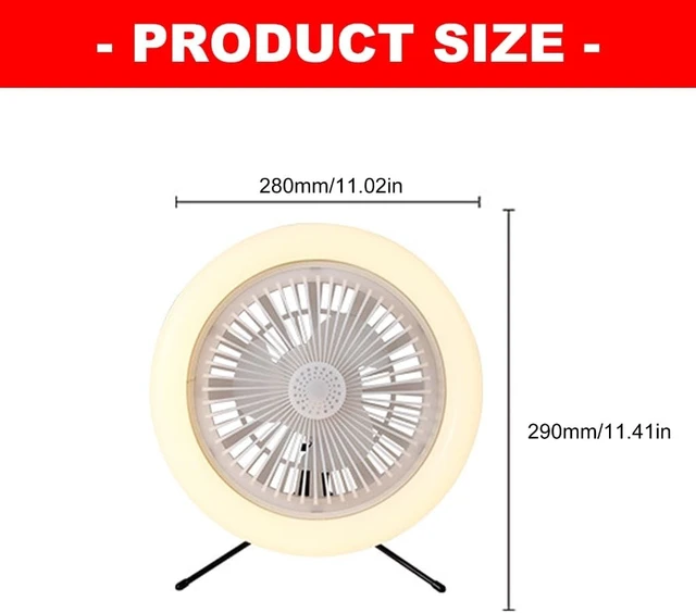 Alt view image 5 of 7 - 30W Type C Charging Fan Lamp 3 Adjustable Wind Modes Timer Feature For Bedroom Tent