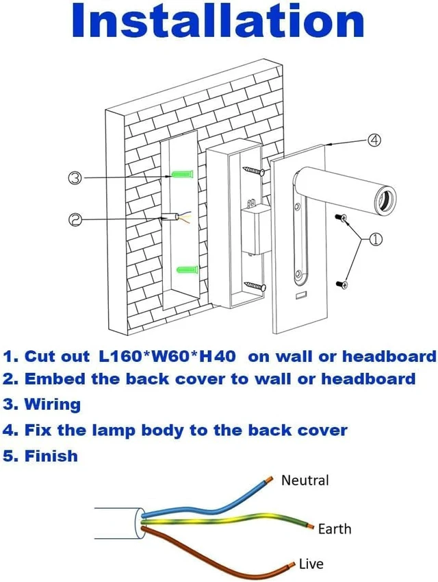 Alt view image 3 of 7 - LED Bedside wall lamp with USB Interface, rotatable lamp Head, Bronze Color