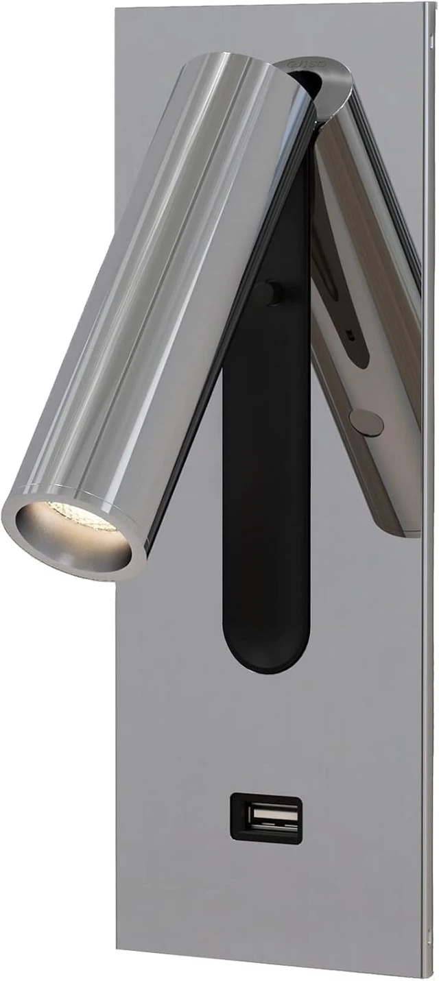 Alt view image 6 of 7 - LED Bedside wall lamp with USB Interface, rotatable lamp Head, Bronze Color