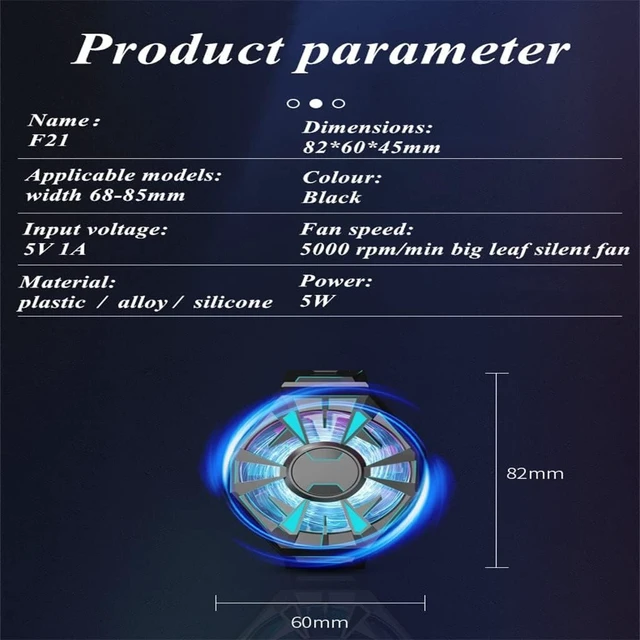 Alt view image 2 of 4 - Universal Mini Mobile Phone Cooling Fan Turbo Game Cooler Cell Cool Heat Sink