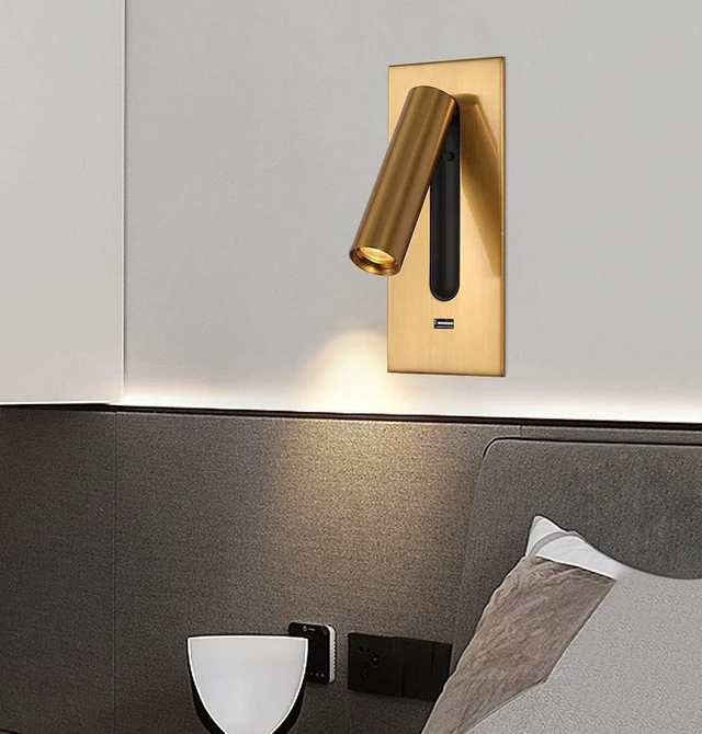 Alt view image 4 of 7 - Bedside wall lamp, USB Interface, 3000K Color Temperature.