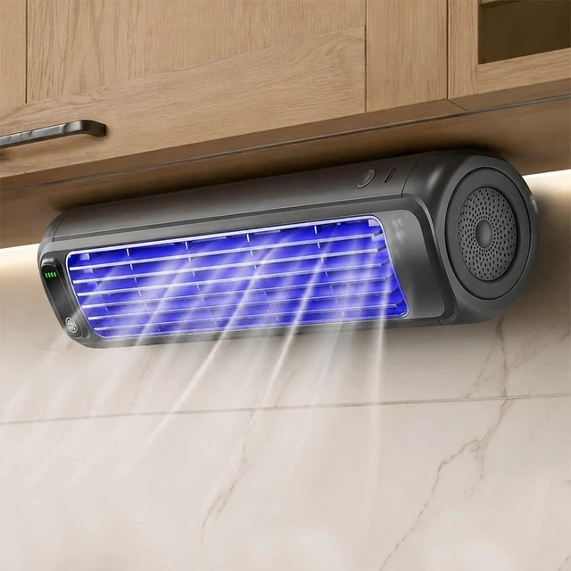 Alt view image 2 of 7 - USB Rechargeable Air Circulator Fan Three Speeds for Kitchen Office
