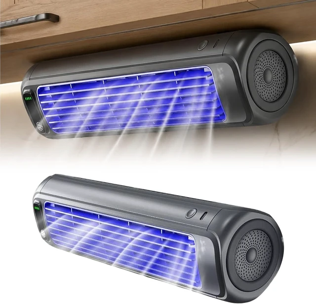 Alt view image 2 of 7 - Cooler Air Circulators: 3- speeds USB Rechargeable Floor or Wall Fan (A)