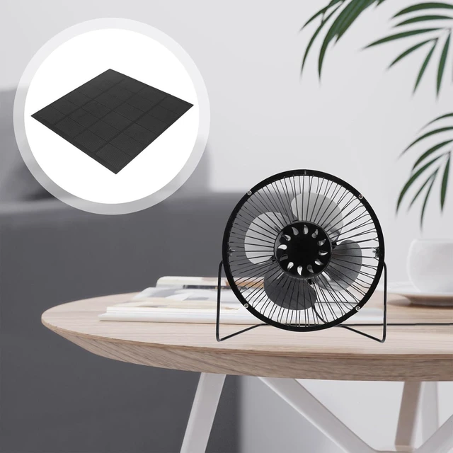 Alt view image 7 of 7 - YARNOW Solar Powered USB Mini Cooling Desktop Fan Portable and Quiet USB Office Fan for Home Office and Summer Use, Black Plastic Material Suitable for Rv and Touring Car