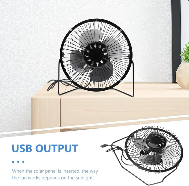 Alt view image 3 of 7 - Holibanna USB Mini Fan Quiet Rotation Solar Powered for Home Camping