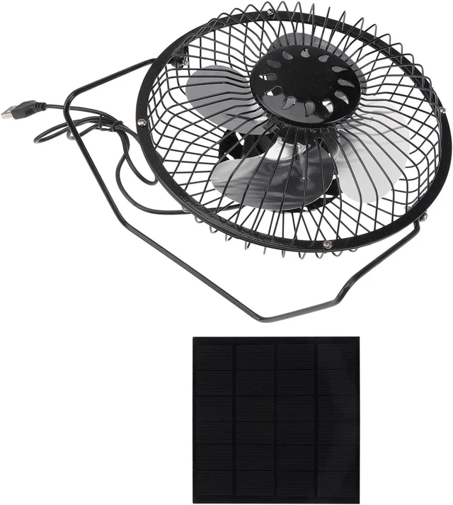 Main image of VOSAREA Solar Powered USB Mini Fan Quiet Rotation for Home Office